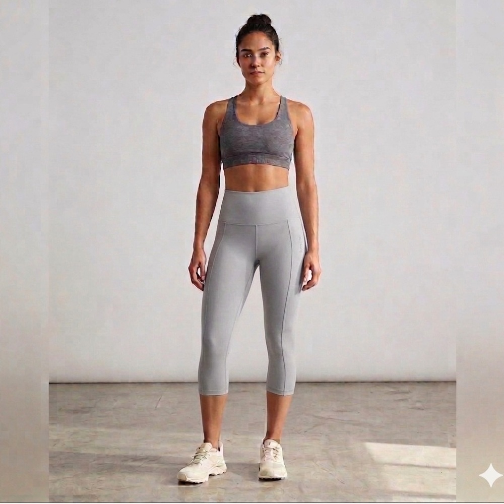 Karma Gray Capri Pants High Waist Performance
